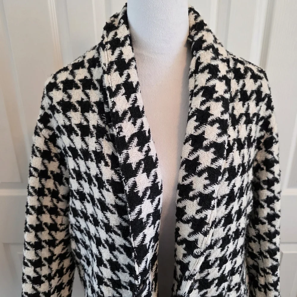 BlankNYC NWT Black And White Houndstooth Jacket Womens Size S - Picture 3 of 14